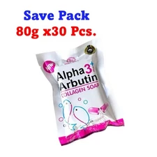 30x  Alpha 3 Arbutin Collagen Soap to clean the entire face body skin daily 80g