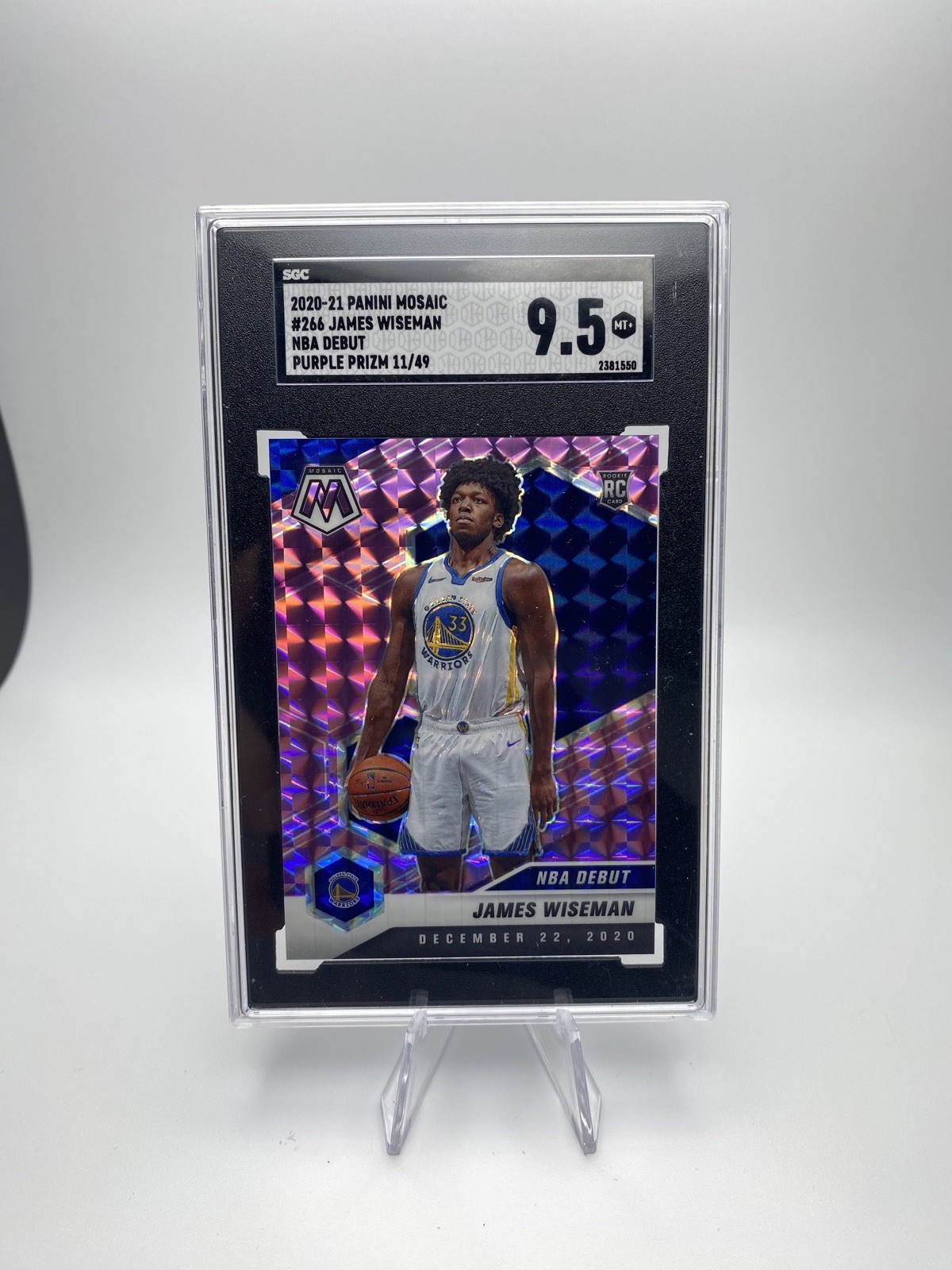 2020-21 Panini Mosaic JAMES WISEMAN RC NBA Debut Purple Mosaic  /49 SSP #266