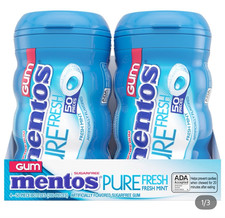 Mentos Pure Fresh Sugar Free Gum Fresh Mint 50 Pieces Bottle 4-Pack