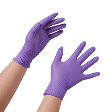 Purple Nitrile Nitrile Exam Glove Standard Cuff Length LARGE 100 per Box