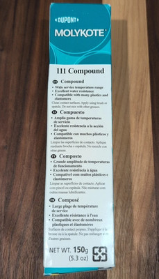 DuPont Molykote 111 Compound Food Grade Silicone Lubricant Sealant 5.3oz