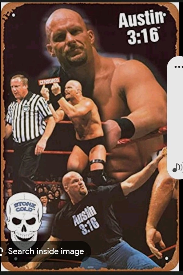Vintage 1998 WWF / WWE Stone Cold Steve Austin Poster Sealed. New. Never Opened!