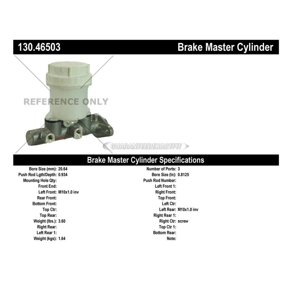 For Dodge Plymouth Colt & Mitsubishi Mirage Centric Brake Master Cylinder TCP - Image 3 of 3