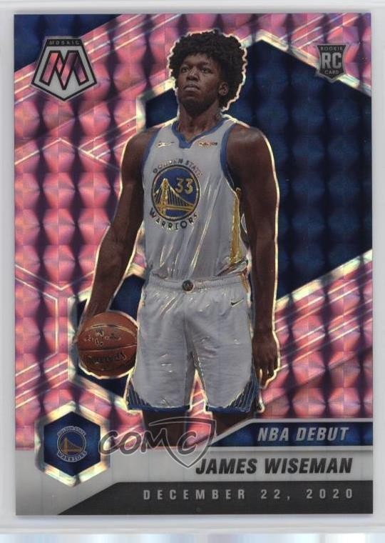 2020 Panini Mosaic NBA Debut Purple Prizm 38/49 James Wiseman #266 Rookie RC 4f5