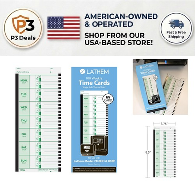 #ad Effortless Time Tracking: 100 Count Thermal Print Time Cards for 2100HD Clocks $23.79