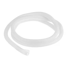 7 Ft - 3/4 in Expandable Braided Cable Sleeving, PET Split Sleeving, White