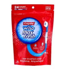 3 Pack - Colgate Max Fresh Wisp Disposable Mini Toothbrush, Peppermint, 24 Co...