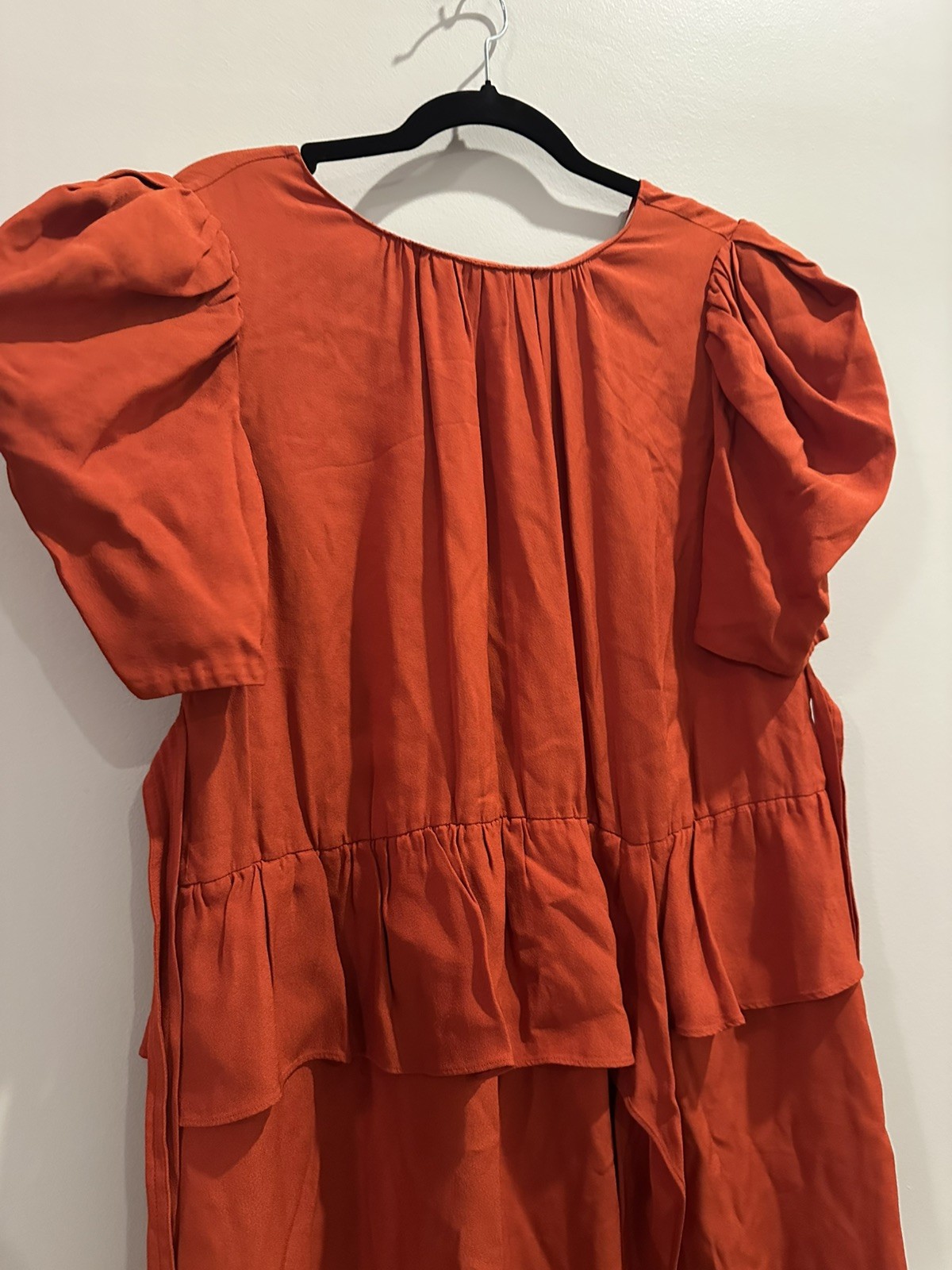 Ulla Johnson Midi Marion Dress Womens Size Red Or… - image 6