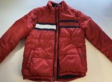 Tommy Hilfiger Boys Colorblock Red Puffer Jacket Fleece Lined Zip Size L 14/16 
