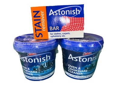 Astonish Oven And Cookware Cleaner 17 oz (2) And Stain Removing Bar 2.5 oz