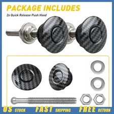 2PC Push Button Quick Hood Release Bonnet Pins Lock Clip Latch Bumper Universal