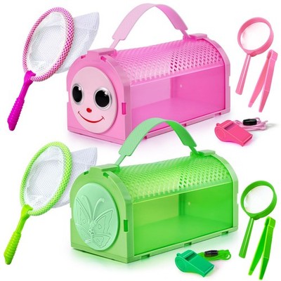 Bug Catcher for Kids, 10 Pcs Outdoor Exploration Kit with 2 Cages, Tweezers, ...