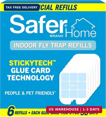 Safer Home SH506 Trap Refill Pack of Glue Cards for SH502 Indoor Fly Trap, Offic
