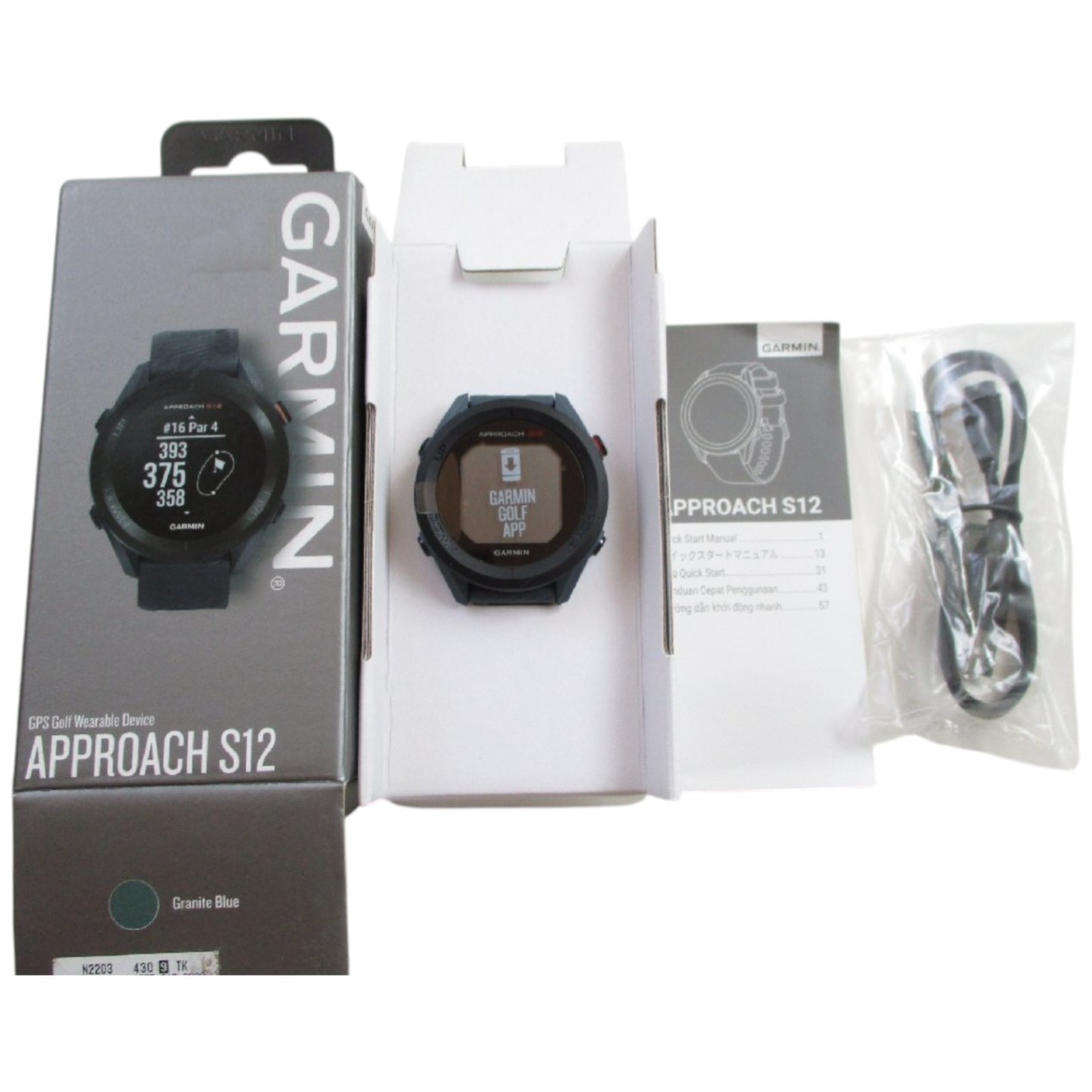Garmin Approach S12 GPS Golf Watch in Granite Blue Brand New Boxed