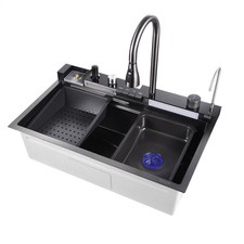 Kitchen Sink 30x18" Drop-in Stainless Steel Single Bowl Top Mount Workstation