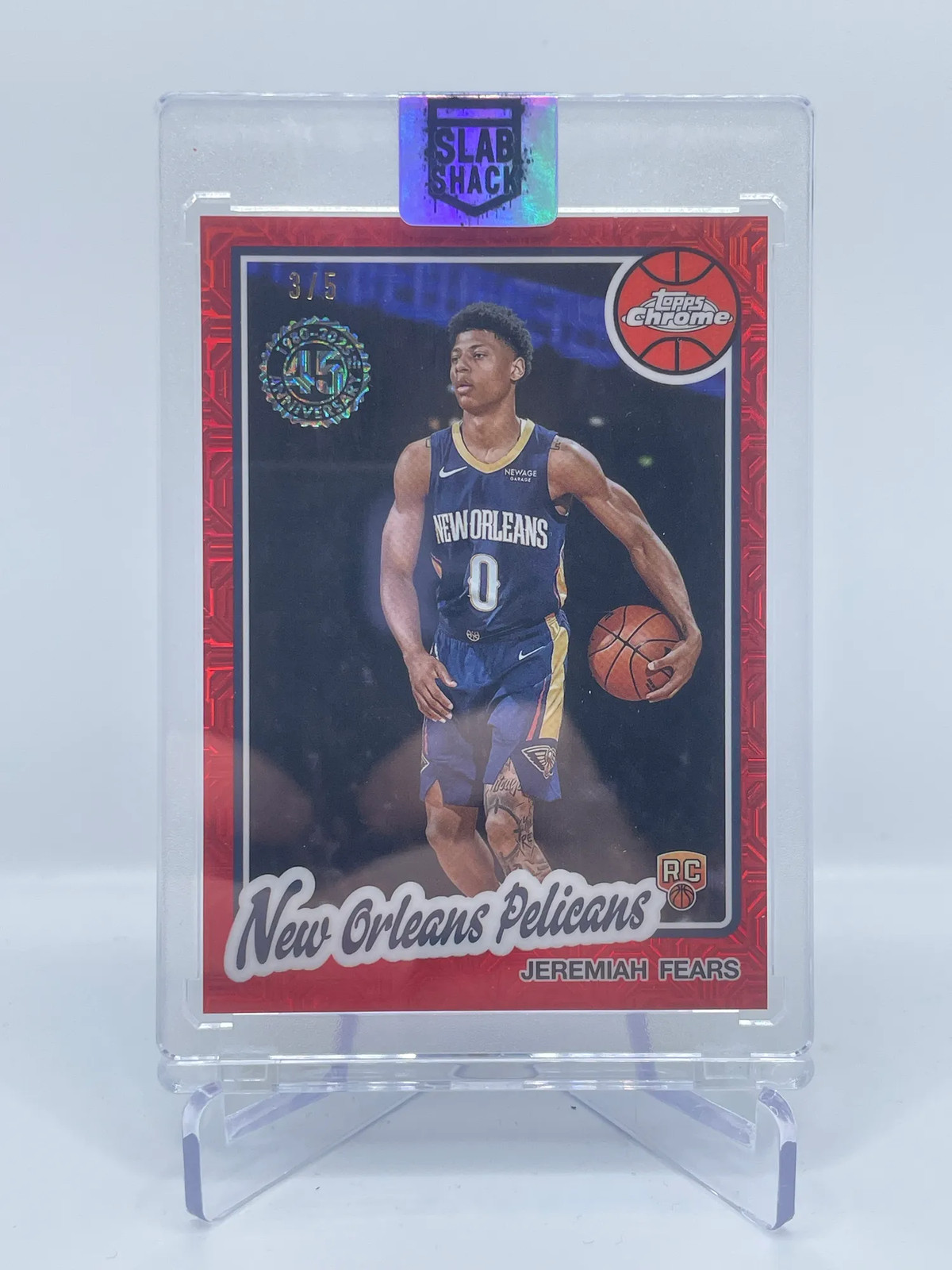 2025 TOPPS CHROME JEREMIAH FEARS 1980 RED REFRACTOR RC /5 SILVER PACK