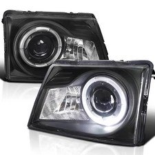 Black Fits 1998-2000 Ford Ranger Led Halo Projector Headlights Lamps 98-00 L+R