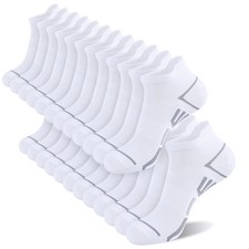 shnn 12 Pairs Mens Ankle Socks Athletic Casual Low Cut Short 6-11, White