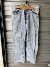 Vintage 90's Levi's 501 Button Fly Acid Wash 522 Denim Jeans USA 33x30 32x28 