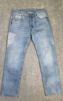 Levi's  501 Men's Jeans Pocket Patch Distressed Button Fly Size 32x32