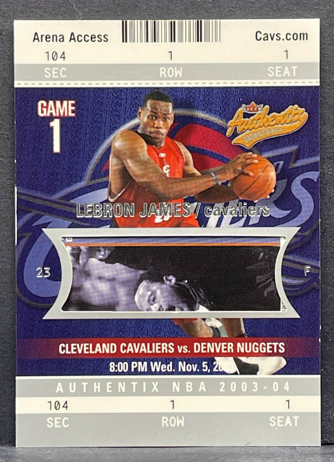 2003-04 Fleer Authentix  - LeBron James #104 - Rookie Card Cavaliers  - RC /1250