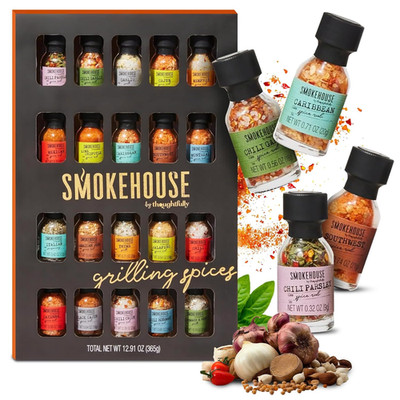 BBQ Gewürze Geschenkset 20 Grillgewürze Gewürzmischungen für Grillen Vatertag
