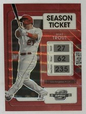 Mike Trout 2022 Panini Chronicles Contenders Optic Ruby Wave #5 #/199 - Angels