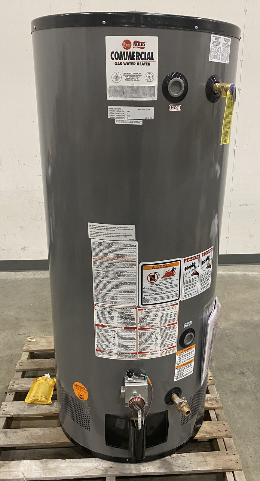 Rheem-Rudd G75-75N-3 75 Gallon 65K BTU Commercial Water Heater Natural Gas