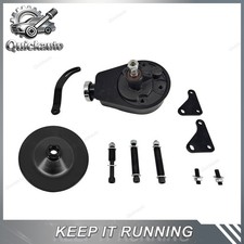 Black Power Steering Pump W Bracket Pulley Kit For Chevy 283 305 350 400 New