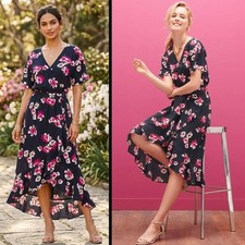 NEW J. Crew Floral Faux Wrap Dress High Low Ruffle Size M