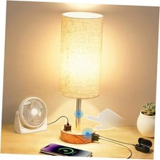 Table Lamp for Nightstand, High-Sensitivity Touch, 3-Level 1 Warm Wooden