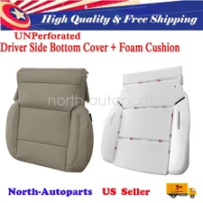 Driver Bottom Leather Seat Cover Tan & Foam Pad For 15-19 Silverado Suburban New