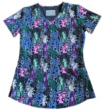 Skechers by Barco Scrub Top Cats Print Hearts On Hearts V- Neck New w Tags Sz XS