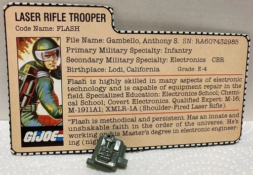 GI Joe ARAH 5 File Cards Flash, Iceberg, Quick Kick, Sci Fi, Mindbender & Extras