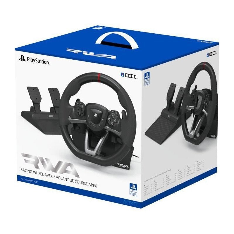 Volant de course HORI Racing Wheel APEX P5 avec pédales pour PC PS4 PS5