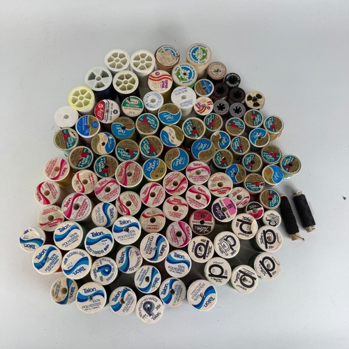 Vintage Sewing Thread Lot 101 Pieces Talon Coats Clark Dual Duty Mixed Colors