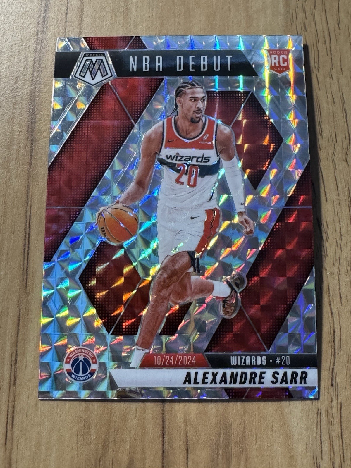 2024-25 Panini Mosaic Alex Sarr NBA Debut Mosaic Prizm Rookie #254 Wizards RC