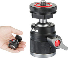 Mini Ball Head with 1/4" Hotshoe Mount Adapter 360 Degree Rotatable Aluminum Tri