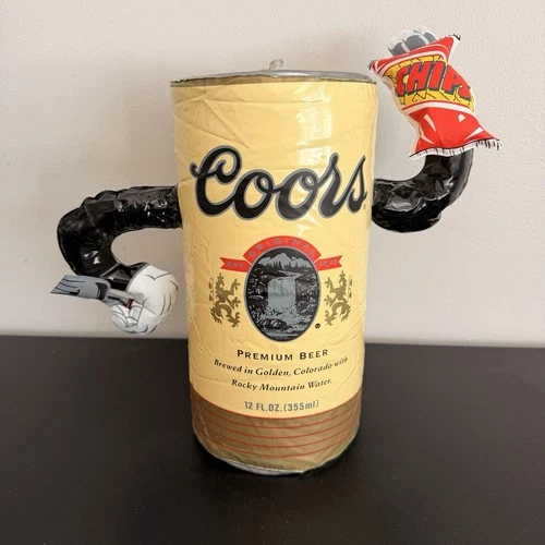 Coors Original Inflatable Beer Can Vintage 1994 Blow up Beer B Que w/Chips!
