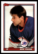 1991-92 Topps #345 Mark Osborne Winnipeg Jets Hockey Card
