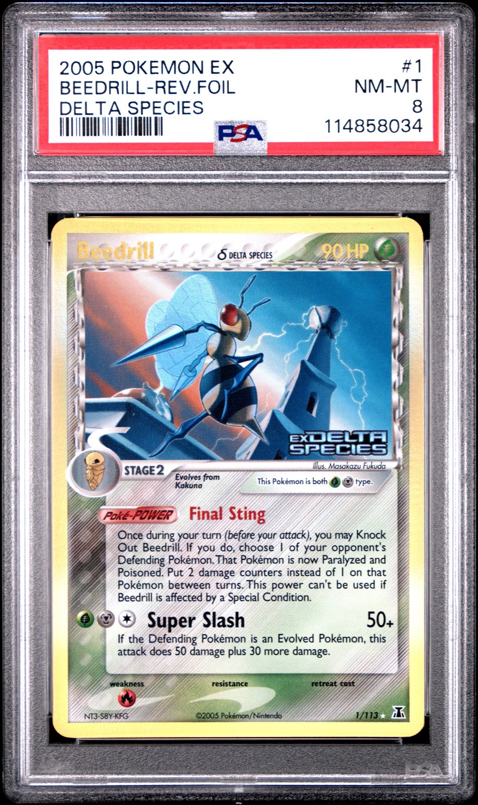 2005 POKEMON EX DELTA SPECIES BEEDRILL #1 REVERSE PSA 8 NM #114858034