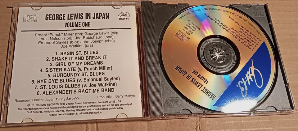 George Lewis – George Lewis In Japan Volume One -     CD   (JG2910) - Bild 2 von 2