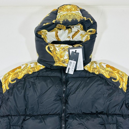Neu mit Etikett Versace gefütterte Damenjacke 40 US S Medusa Barocco schwarz gold Hoodie $ 2.250 - Bild 3 von 16