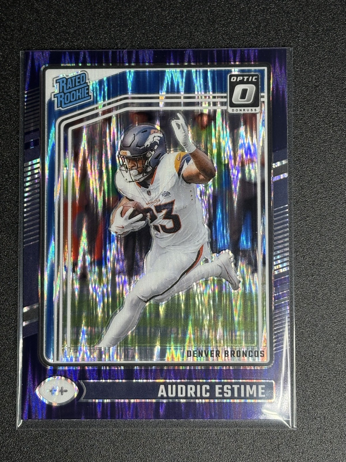 2024 Donruss Optic #206 Audric Estime Purple Shock