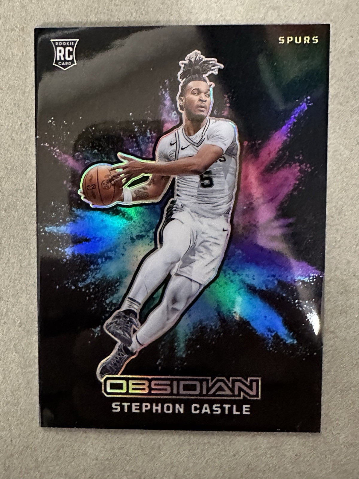 🔥Stephon Castle 2024-25 Panini Obsidian BLACK COLOR BLAST Spurs RC CASE HIT 🔥