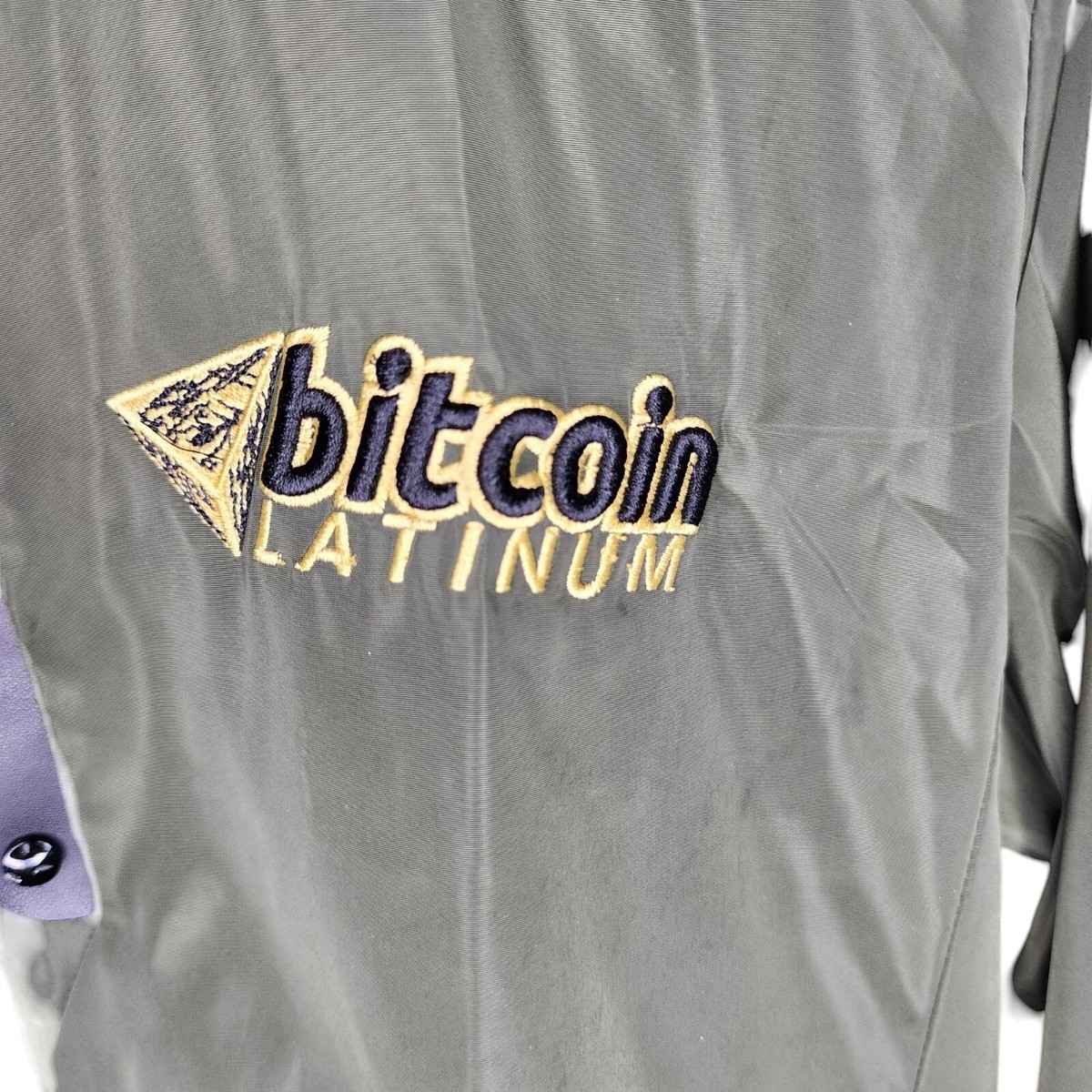 Bitcoin Latinum Bomber Jacket Mens Size L Olive Green Crypto BTC | eBay