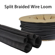 Braided Split Sleeving Wire Loom Tubing Cable insulated Sleeve Cord Protector