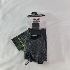 Hugger Mens Black Leather Fingerless Motorcycle Gloves Weatherlite Chopper Med