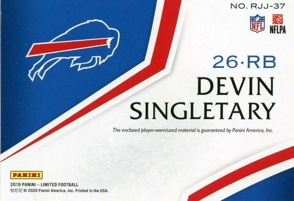 Devin Singletary 2019 Panini Limited Rookie Patch #96/99 Buffalo Bills - Image 2 of 2