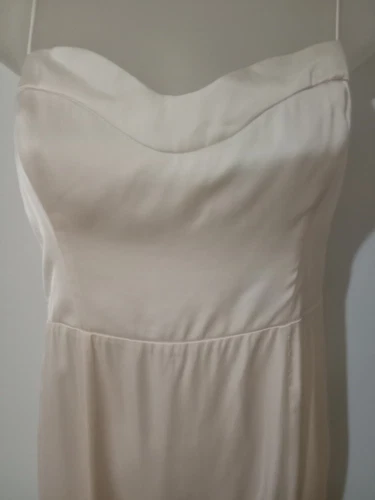 Abercrombie & Fitch A&F Camille Midi Dress Ivory Satin Sleeveless XSmall $130